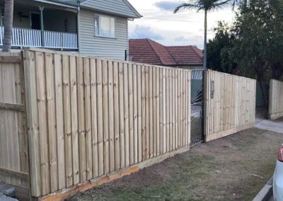 front and side timber fence with gate