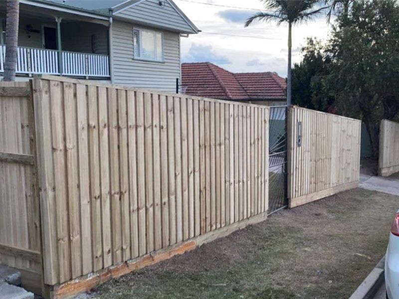 front and side timber fence with gate